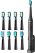 Bitvae Ultrasonic Electric Toothbrushes - Electric Toothbrush for Adults and Kids , American Dental Association Accepted , Rechargeable Travel Sonic Toothbrush with 8 Heads , Black D2