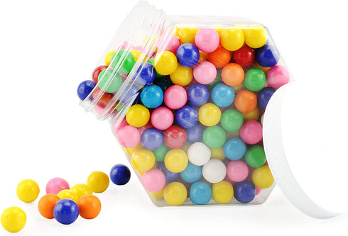 Cornucopia Plastic Hexagon Shaped Jars (4-Pack, 30oz); Value-Pack of Containers for Candy, Snacks, Gifts and Storage, 2 1/2 Cup Capacity, 5 x 5 x 3 Inches Size