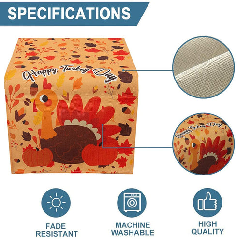 Know me Thanksgiving Day Table Runner Decorations - Fall Harvested Table Cover Thanksgiving Party Table Decoration