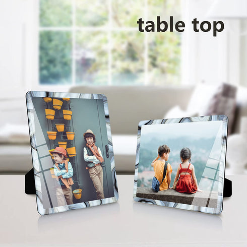 NBYONE 6X8 Picture frame,Real Glass photo frames for Wall Hanging or Table Top Home Decoration (6x8, Grey+white)