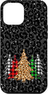 iPhone 12 Pro Max Christmas Trees with Plaid & Black Leopard Print Xmas Phone Case