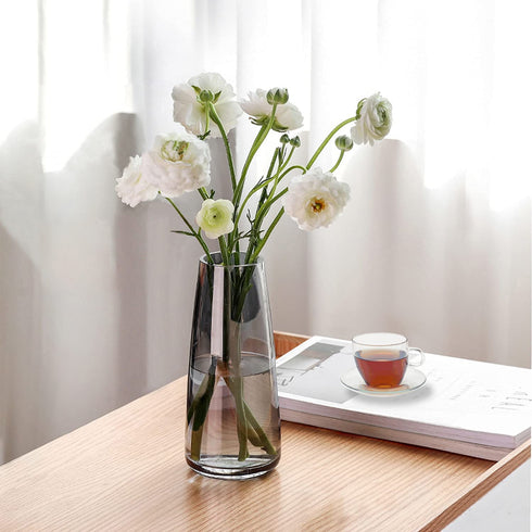 Glass Clear Vases for Flower, 8.7 Inch Ins Modern Handmade Grey Vase for Centerpieces Living Room Office Wedding Decor,Ideal Gifts for Friends,Lover€¦