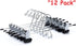 12 Quality Pants Hangers Heavy Duty Add-on Skirt/Slack Metal Hanger, Extra Wide Adjustable Clips, Multi Stackable Add on Hangers, Chrome, Jeans, Bottoms (12)