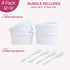 Souffle Dish Ramekins for Baking 12 Ounce (Set of 4, White with 4 Extra Spoons) 12 Oz Ceramic Oven Safe Round Fluted Ramekin Bowl for Desserts Soups Snacks Quiche Appetizers Casserole Creme Brulee