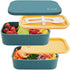 Japanese Bento Box - All-in-One Stackable Bento Lunch Box Container - Leakproof Eco-Friendly Meal Prep Containers for Men Women, Microwave and Dishwasher Safe,Easy Wash (Blue)