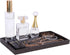 LKKL Vanity Tray for Bathroom, Kitchen Sink Tray, Jewelry Organizer for Candle Soap Perfume Cosmetic, Countertop Dresser Decorative Tray, Resin Bathroom Tray Toilet Tank Storage Tray, Wood Grain 11"