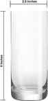 JoyJolt Stella Crystal Highball Glasses Barware Collins Tumbler for Water, Juice, Beer, and Cocktail (Set of 4)-14.2-Ounces
