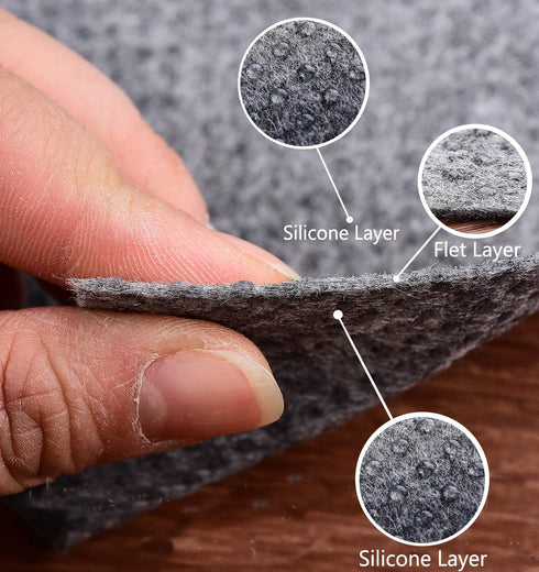 Newest Non Slip Area Gripper Rug Felt Pad, Ultra Strong Anti-Slip, Thin Profile 0.06in Thick, Keep Your Rugs in Place (2 x 4 ft)- Gray