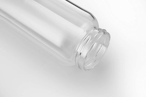 DE.KITCHEN&HIFUN 50 oz Sports Glass Water Bottle with Twist Cap, Clear Borosilicate Glass Water Bottle with Neoprene Sleeve, Large Glass Thermo for Coffee Fruit Vegetable Juice Nut Storage Tank