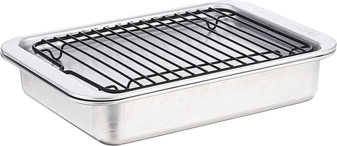 Nordic Ware 3 Piece Naturals Compact Grill and Bake Set, Silver