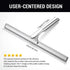 Squeegee for Shower Glass Door, 12-Inch All-Purpose Shower Squeegee for Bathroom, Car Window and Tiles with Adhesive Holder & 1 Replacement Squeegee Blade, Stainless Steel