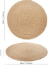 4 Pack Round Woven Placemats, Braided Tablemats Natural Jute Handmade Woven Placemats Heat Resistant Non-Slip Potholder for Dining Table (11.8 inch )