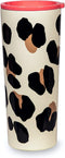 Kate Spade New York Insulated Stainless Steel Tumbler, Leopard Print 24 Ounce Double Wall Travel Cup with Lid, Forest Feline
