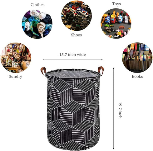 Large Laundry Basket, Baby Laundry Basket, Waterproof Laundry Hamper, Foldable Clothes Hamper, Collapsible Laundry Baskets. Teen Hamper, Perfect for Dirty Clothes and Toys. (Black diamond)