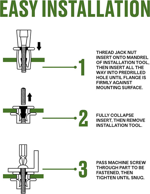 The Hillman Group 59122 6-32 Short Jack Nut, 25-Pack
