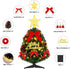 MCEAST Mini Green Christmas Tree Set 24 Inch Artificial Tabletop Xmas Tree Decorations with Tree Skirt, Red Bows, Pendants, Alphabetic String, Ornaments and Base for Home Holiday Christmas Decor, DIY