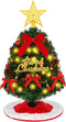 MCEAST Mini Green Christmas Tree Set 24 Inch Artificial Tabletop Xmas Tree Decorations with Tree Skirt, Red Bows, Pendants, Alphabetic String, Ornaments and Base for Home Holiday Christmas Decor, DIY