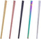 Dtdepth Stainless Steel Chopsticks - 5 Pairs 9.06inch Multicolor Reusable Dishwasher Safe Metal Chopsticks - Square Lightweight Non Slip Flat Chop Sticks - Easy to Use and Clean (No Color Fading)
