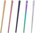 Dtdepth Stainless Steel Chopsticks - 5 Pairs 9.06inch Multicolor Reusable Dishwasher Safe Metal Chopsticks - Square Lightweight Non Slip Flat Chop Sticks - Easy to Use and Clean (No Color Fading)