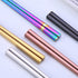 Dtdepth Stainless Steel Chopsticks - 5 Pairs 9.06inch Multicolor Reusable Dishwasher Safe Metal Chopsticks - Square Lightweight Non Slip Flat Chop Sticks - Easy to Use and Clean (No Color Fading)