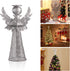 Amosfun Christmas Tree Topper Angel Treetop Silver Angle Tree Topper Christmas Decoration Treetop Figure Christmas Decor Treetop Ornament