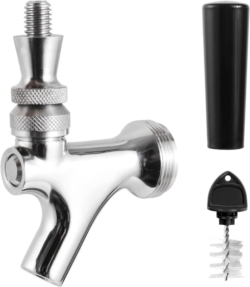 Hgkeke Beer Faucet Stainless Steel Beer Tap Faucet Keg Tap with Beer Faucet Tap Handle, Beer Tap Faucet Plug, Draft Beer Keg Tap Faucet for US Standard Kegerator Beer Tower Beer Shanks Beer Dispensing