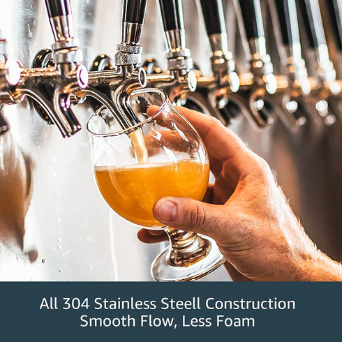 Hgkeke Beer Faucet Stainless Steel Beer Tap Faucet Keg Tap with Beer Faucet Tap Handle, Beer Tap Faucet Plug, Draft Beer Keg Tap Faucet for US Standard Kegerator Beer Tower Beer Shanks Beer Dispensing
