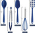 Cook with Color Silicone Cooking Utensils, 5 Pc Kitchen Utensil Set, Easy to Clean Silicone Kitchen Utensils, Cooking Utensils for Nonstick Cookware, Kitchen Gadgets Set (Blue Collection)