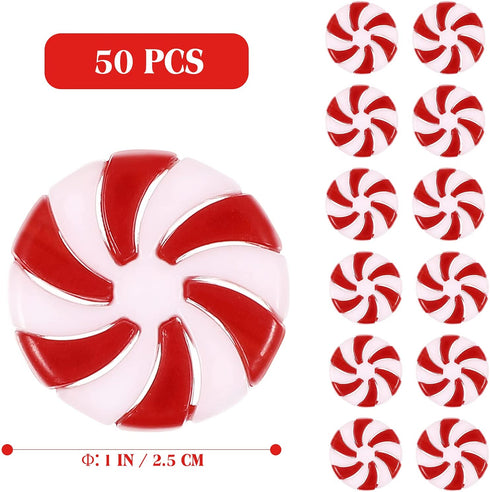 KESYOO 50pcs Christmas Candy Cane Christmas Tree Hanging Peppermint Ornaments for Holiday Decoration Party Favors 25mm