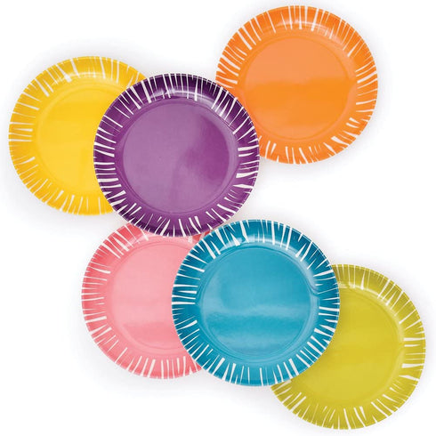 French Bull Assorted Plates-6 Piece Set-Melamine Dinnerware, Serving, Party, Platter, Dish, 6" Fringe Appetizer