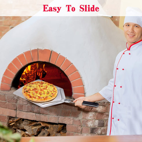 Pizza Peel 16 inch,Pizza Paddle Stainless Steel Pizza Peel Extra Large for Pasta & Pizza Tools,Metal Pizza Peels with Folding Handle