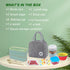 UHAPPYEE Bento box Japanese Lunch Box,Lunch Box Kit 3-In-1 Compartment,Leak-proof Wheat Straw Lunch Container Bento Lunch Box for Adults/Kids (Green)