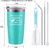 Gingprous Gifts for Mom, MamasaurusTumbler Christmas Mothers Day Birthday Gifts for Mom New Mom Pregnant Mom Wife Her, 20 Oz Stainless Steel Insulated Travel Tumbler with 2 Lids and Straws, Mint