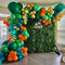 135pcs Jungle Party Balloon Arch Green Orange Gold Balloon Garland for Jungle Dinosaur Themed Party Kids Boys Birthday Party and Animal Party Decorations