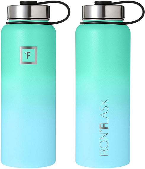 IRON °FLASK Sports Water Bottle - 18 Oz, 3 Lids (Spout Lid), Leak Proof, Vacuum Insulated Stainless Steel, Double Walled, Thermo Mug, Metal Canteen