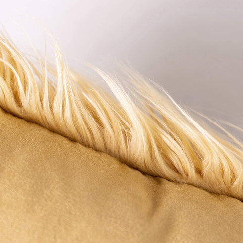Phantoscope Pack of 2 Faux Fur Throw Pillow Covers Cushion Covers Luxury Soft Decorative Pillowcase Fuzzy Pillow Covers for Bed/ Couch,Ginger 18 x 18 Inches