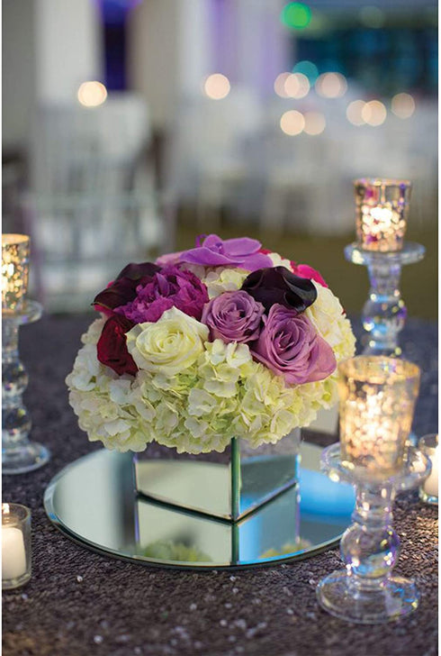 WGV Large Round Mirror Plate 10" Diameter, 4.5 mm Thickness, Frameless Sanded Edges, Quality Thick Candle Tray, Home Event Party Wedding Table Centerpiece Wall Decor, 1 Piece