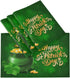 Wamika St Patricks Day Clover Placemats Set of 4 Gold Coins Pot Shamrock Table Mats Burlap Placemat Washable Non-Slip Heat Resistant Place Mats for Party Kitchen Dining Decorations 12 X 18 in