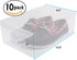 Greenco Clear Foldable Shoe Storage Boxes, 10 Pack. Stackable Heavy Duty Plastic Boot Storage Boxes, Boot & Shoe Box Organizers