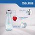 Mockins Set of 6 | 8.5 Oz. Glass Bottle Set with Swing Top Stoppers and Includes Bottle Brush , Funnel and Gold Glass Marker | Clear Glass Water Bottle