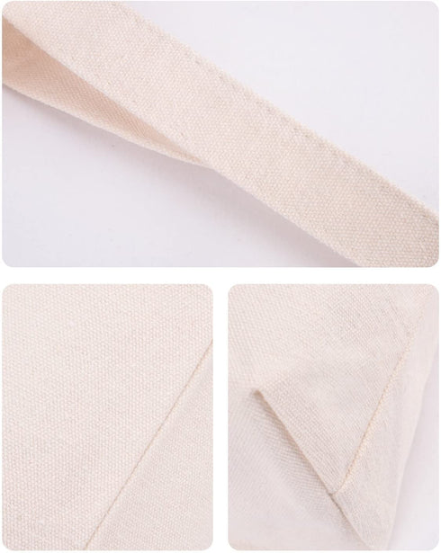 Lily Queen Natural Canvas Tote Bags DIY for Crafting and Decorating Reusable Grocery Washable Bag Shopping Bag (Natural - 6 Pack)