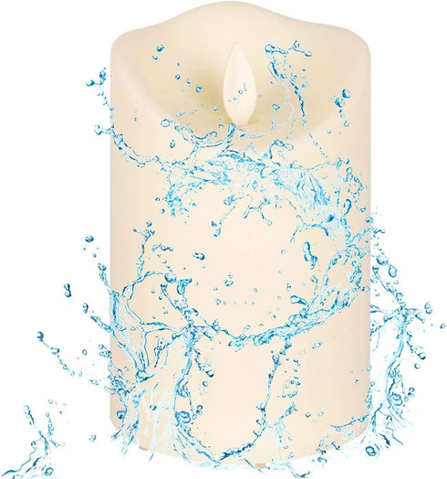 Flickering Flameless Candles Waterproof Outdoor Candles Battery Operated Candles with Remote Cycling 24 Hours Timer?D: 3.25"x H: 4"5"6"?LED Candles Plastic Pack of 3 Large Pillar Candles