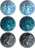 2.4 Inch Small Decorative Orbs Set of 6 Glass Mosaic Sphere Balls Centerpiece Glass Globe for Bowls, Vases and Dining Table Centerpieces Decor (A)