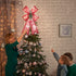 DIAGTREE 22 inch Christmas Tree Bow LED Ribbon Bows Christmas Tree Ornaments Tree Topper Christmas Decoration for Home Christmas Tree Wreaths Decoration (Snowflake)