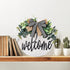 KHOYIME Welcome Sign for Front Porch - Rustic Wooden Door Hanger Farmhouse Front Door Decorations for Home Restaurant (White)