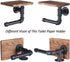 OROPY Industrial Toilet Paper Holder, Wall Mounted Tissue Roll Hanger with Rustic Wooden Shelf for Bathroom