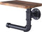 OROPY Industrial Toilet Paper Holder, Wall Mounted Tissue Roll Hanger with Rustic Wooden Shelf for Bathroom