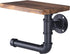 OROPY Industrial Toilet Paper Holder, Wall Mounted Tissue Roll Hanger with Rustic Wooden Shelf for Bathroom