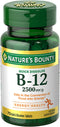 Nature’s Bounty Vitamin B12 2500 mcg, Cellular Energy Support, For Energy Metabolism, Heart & Nervous System Health, 75 Quick Dissolve Tablets