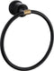 MsKorong SUS304 Stainless Steel Round Shape Black Towel Ring Hand Towel Holder Wall Mounted Rustproof Matte Black Bathroom Towel Holder for Toilet Kitchen Bathroom Hardware Accessories